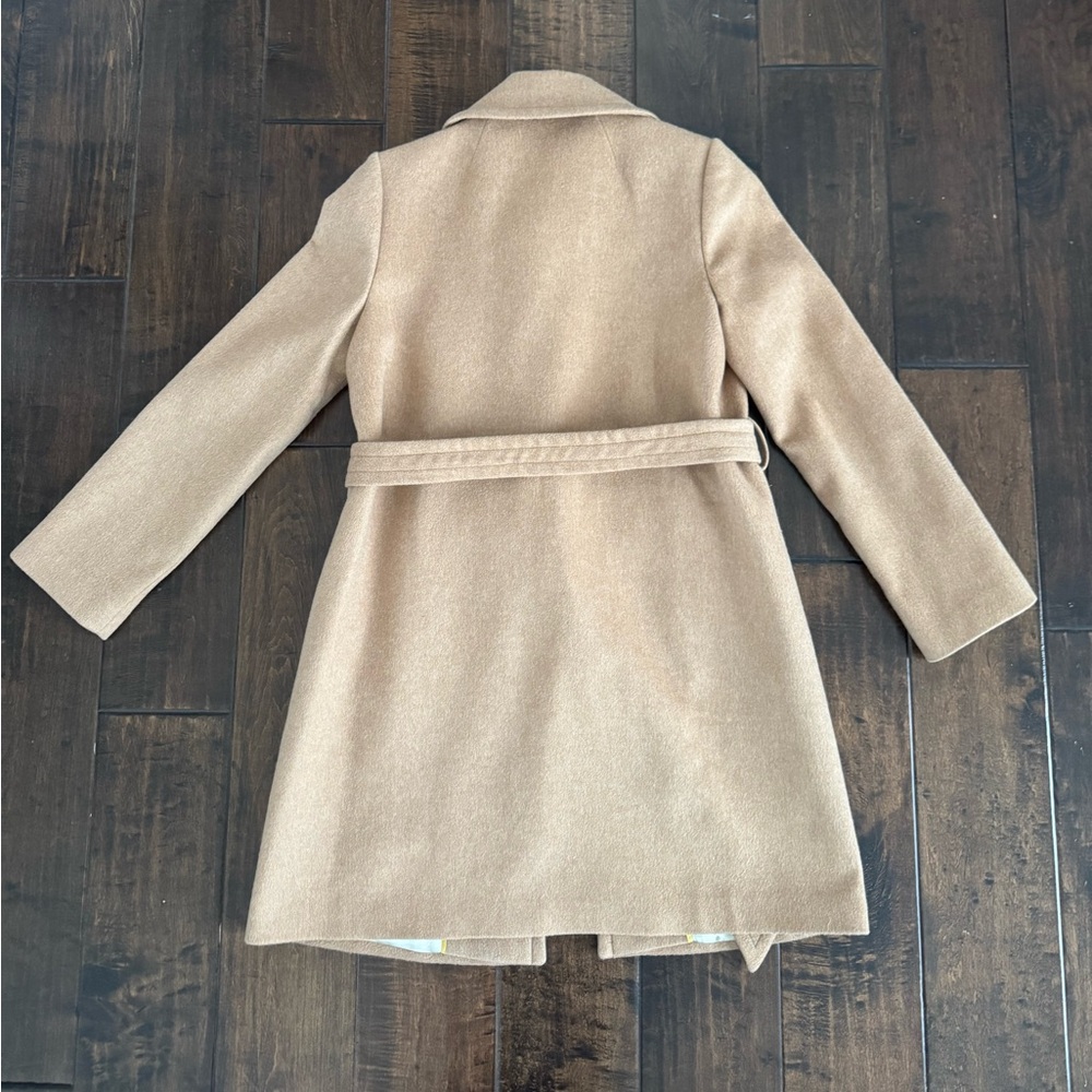 J Crew Mirabelle Top Coat Brown Tan Italian Wool Cashmere Blend Size 10 - Picture 2 of 4